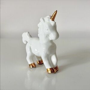 Vintage GiftCraft Bone China Unicorn Golden Horn and Hoofs Made in Taiwan